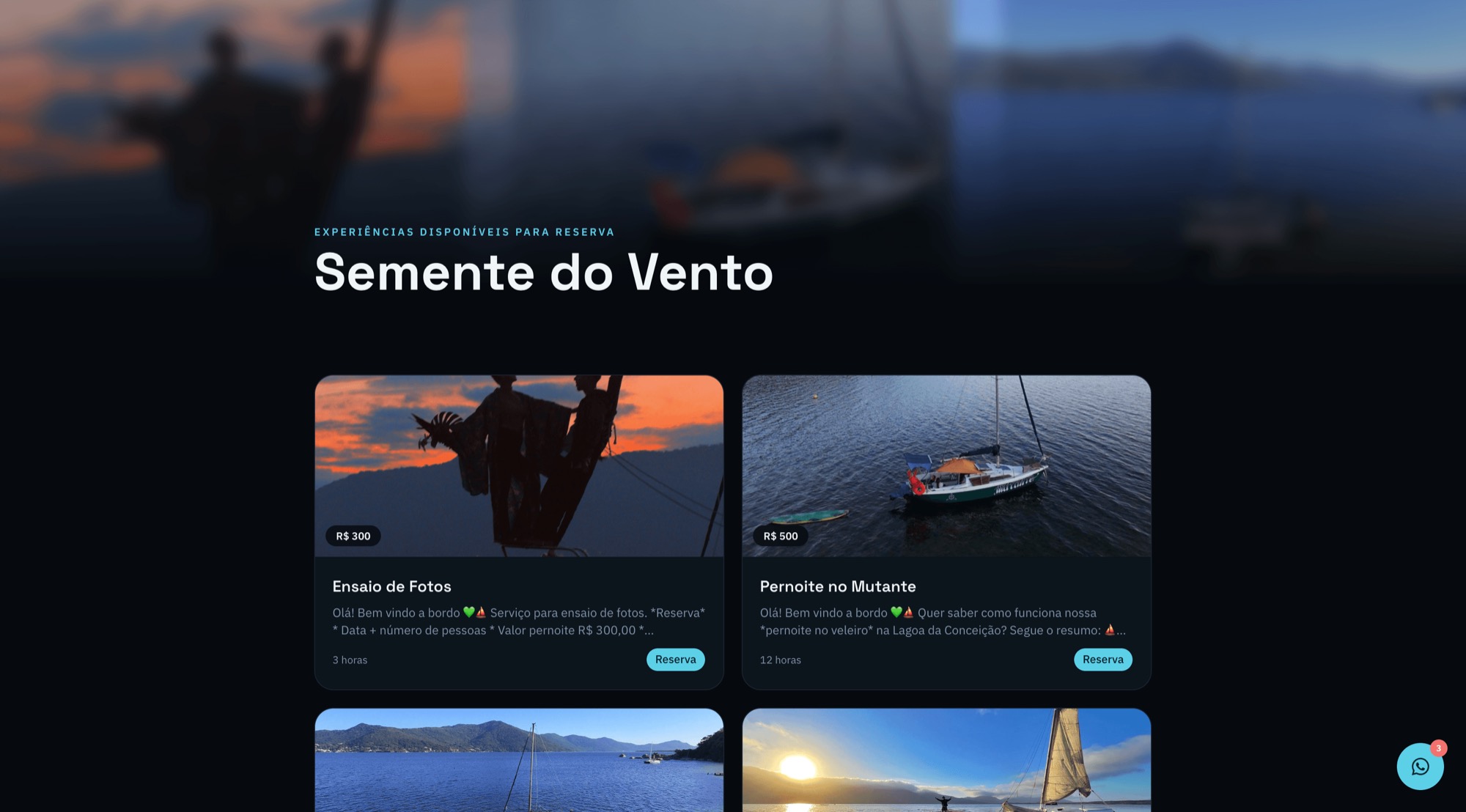 Vitrine pública de reservas do GoPilot, com serviços, fotos e preços disponíveis para o cliente reservar sozinho